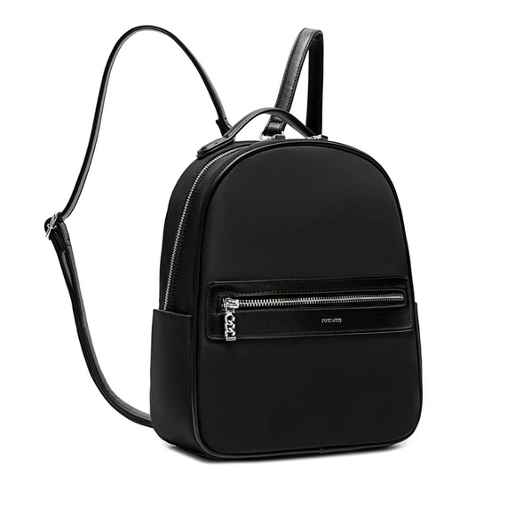 PIXIE MOOD Hannah recycled nylon backpack | Black minimalist bag - Picture 3 of 5